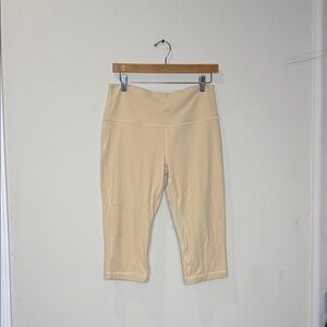 Lululemon Athletica Cream Cropped Leggings